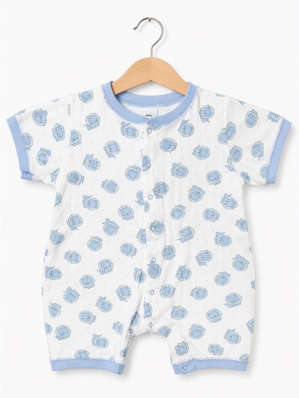 Baby Sun Valley Blue Lion AOP Snap Bubble Romper 30M 2T Retro Vintage Style